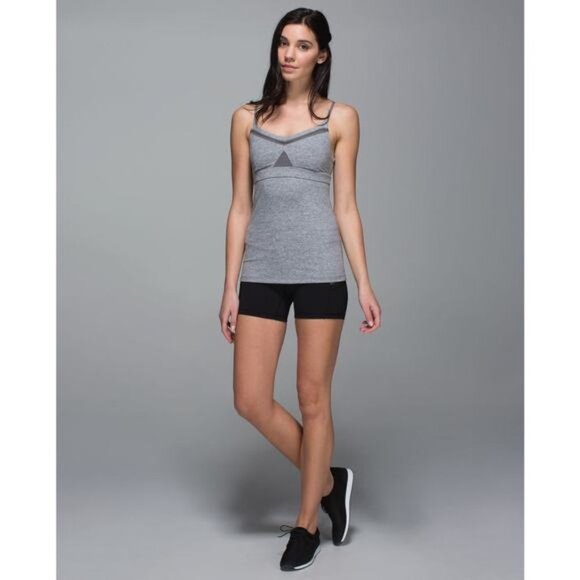 LULULEMON Just Breathe Tank Sz 6 Heathered Slate - Picture 2 of 11